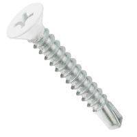 10-16 X 1 1/2 PH FLAT SDS PT.#02 WHITE  ZINC